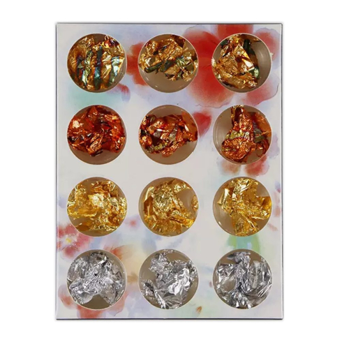 Preview: Nail Art Blatt Folie - Blattgold - Blattsilber Set